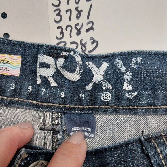 3800 Size 13 Roxy Upcycled Bleach Dyed Pink and Blue Pattern Bell-Bottoms. - Picture 5 of 6